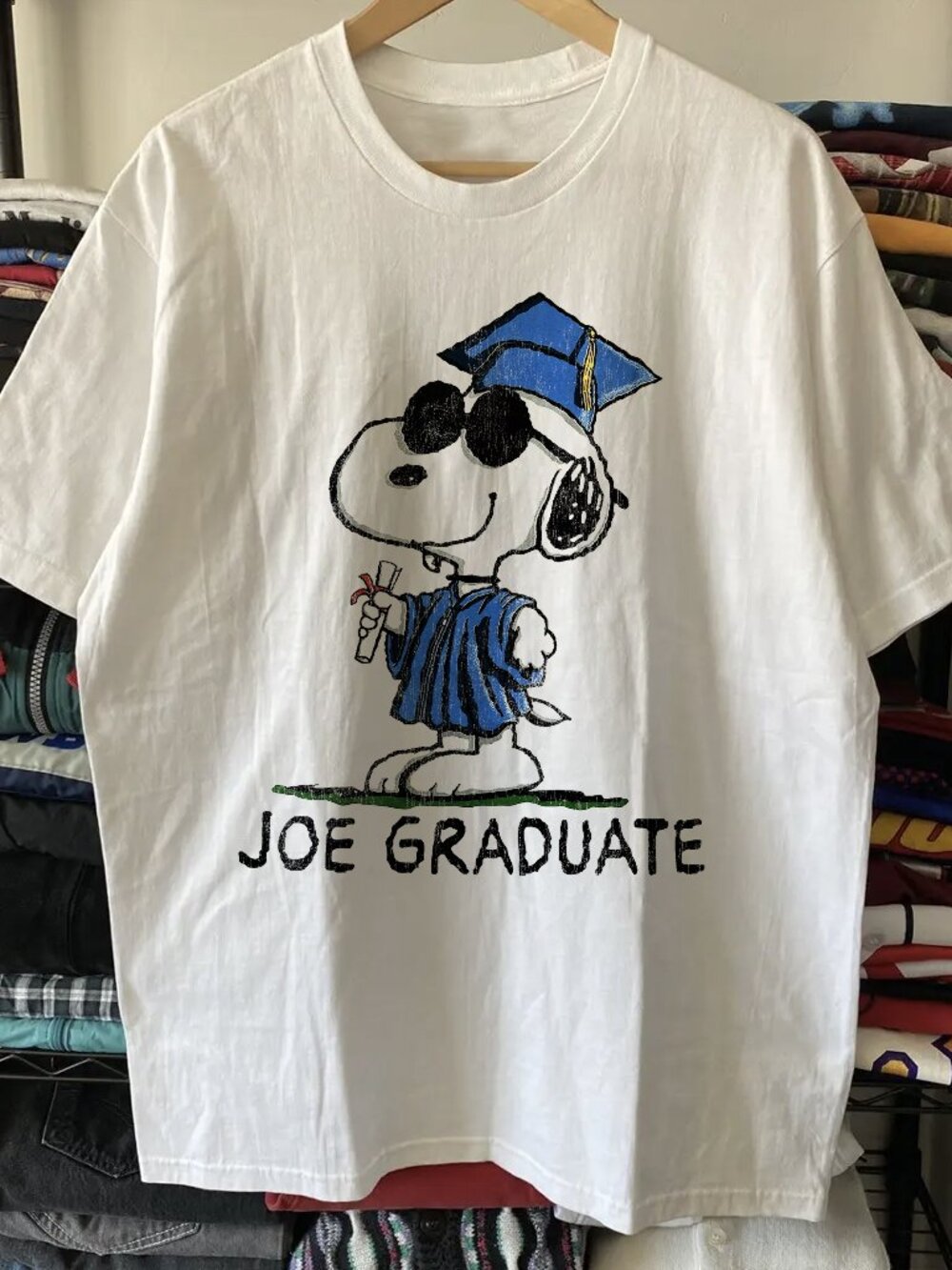 Rare Snoopy Joe Graduate Washed White Tee
